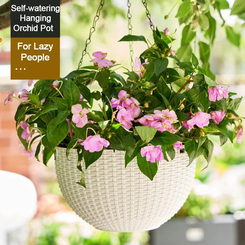 Outdoor Hanging Flower Pot with Macrame Plant Hanger