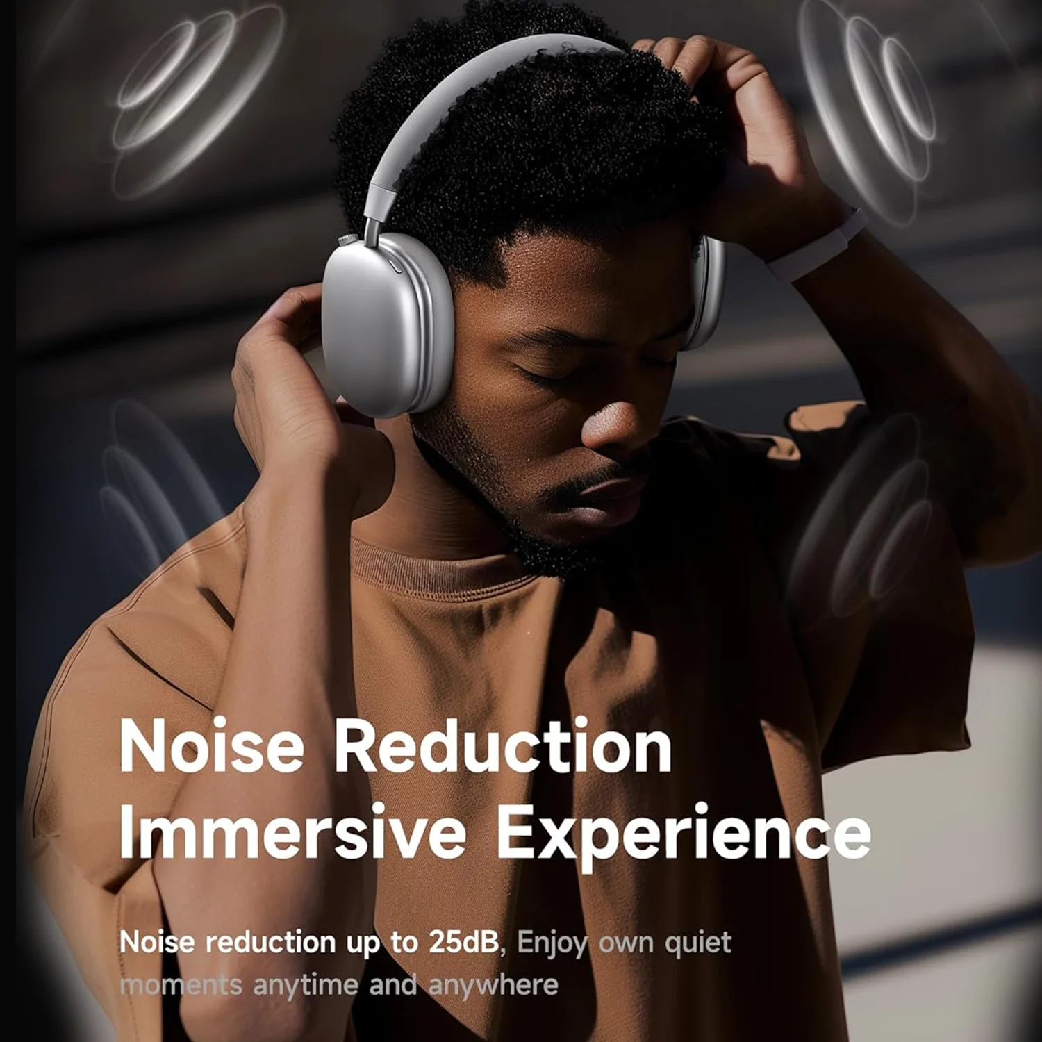 B36 Bluetooth 5.3 Hi-Res Audio Noise Cancelling Over-Ear Headphones With Mic, Deep Bass Low Latency Gaming Headset, USB-C Fast Charging_voghion.com