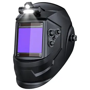 Casco per saldatura con oscuramento automatico ad ampia vista, paralume largo 4-9/9-13 per taglio e molatura dell'arco TIG MIG