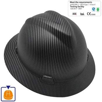 Carbon Fibre Full Brim Hard Hat