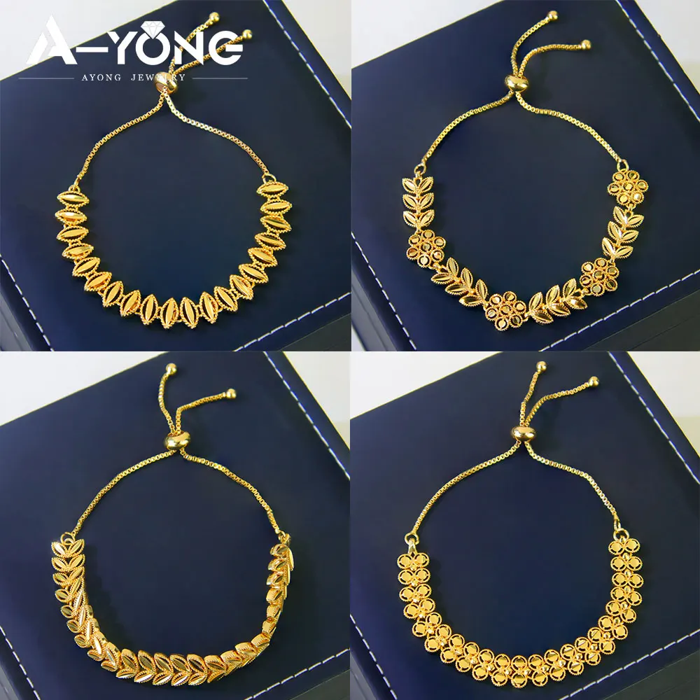 Nigerianisches Braut-Armband 21k Vergoldet Arabisch Elegant Freie Größe Armbänder Oman Muslimische Frauen Event Party Schmuck