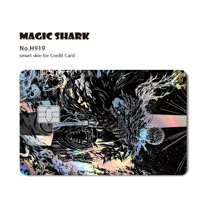 Magic Shark Dark Anime Holographic Card Sticker Skin