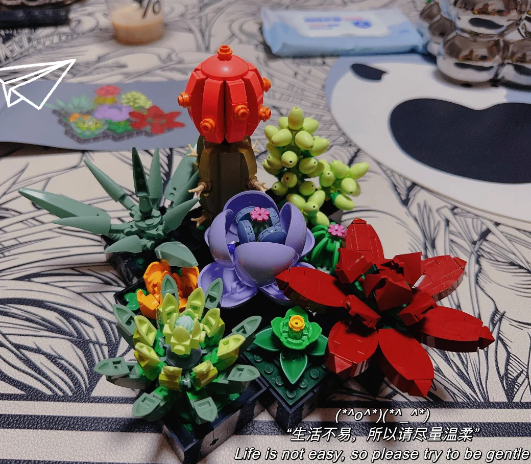 

Romantic Flower Bouquet Rose Orchid succulent Building Block Bricks Toy DIY Potted Holiday Girlfriend Christmas Gifts 10309