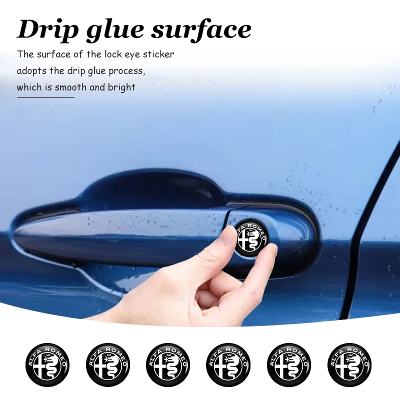 8-Piece Car Door Keyhole Dustproof Protection Stickers