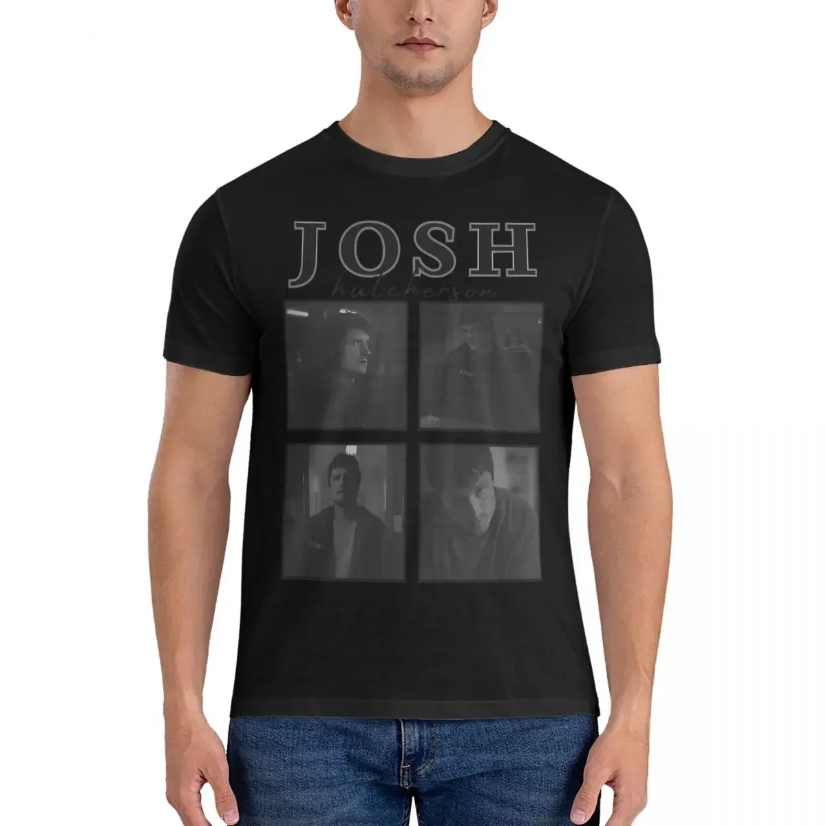 

Picture T-Shirt for Men Josh Hutcherson Unique Cotton Tee Shirt Round Neck Short Sleeve T Shirts 6XL Clothing