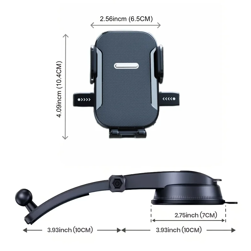 Universal 360° Rotating Dashboard Phone Holder with Powerful Suction Cup and Non-Slip Design