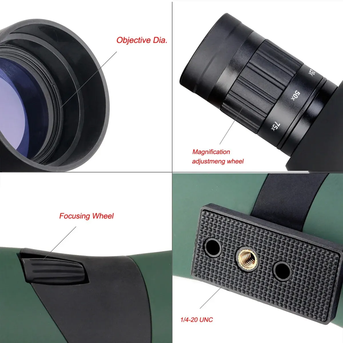 Telescope Binoculars Spotting Scope 25-75x70mm SVBONY SV403 Multi-Coated Optics Monocular 64-43ft/1000yards With Table Tripod