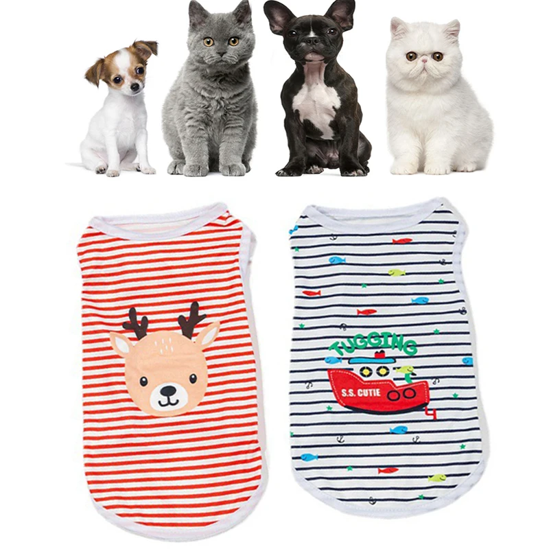 Cat Vest Shirt | Cat Clothing | Dog Clothes | Pet Clothes | Pets Outfit -  Cartoon Stripe Cat - Aliexpress