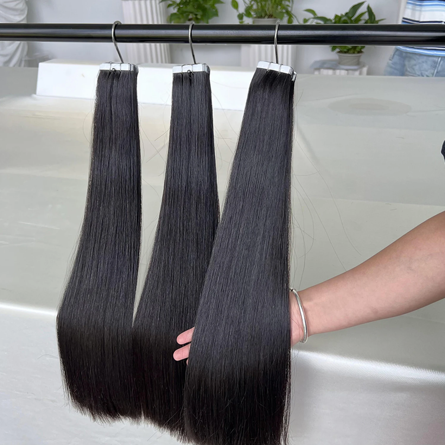 SWANEE Tape In Straight Human Hair Extensions Vietnamese Seamless Skin Weft Tape Hair Extension Natural Remy for Women