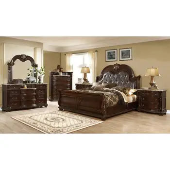 Luxury Dark Walnut King Bedroom Set 1