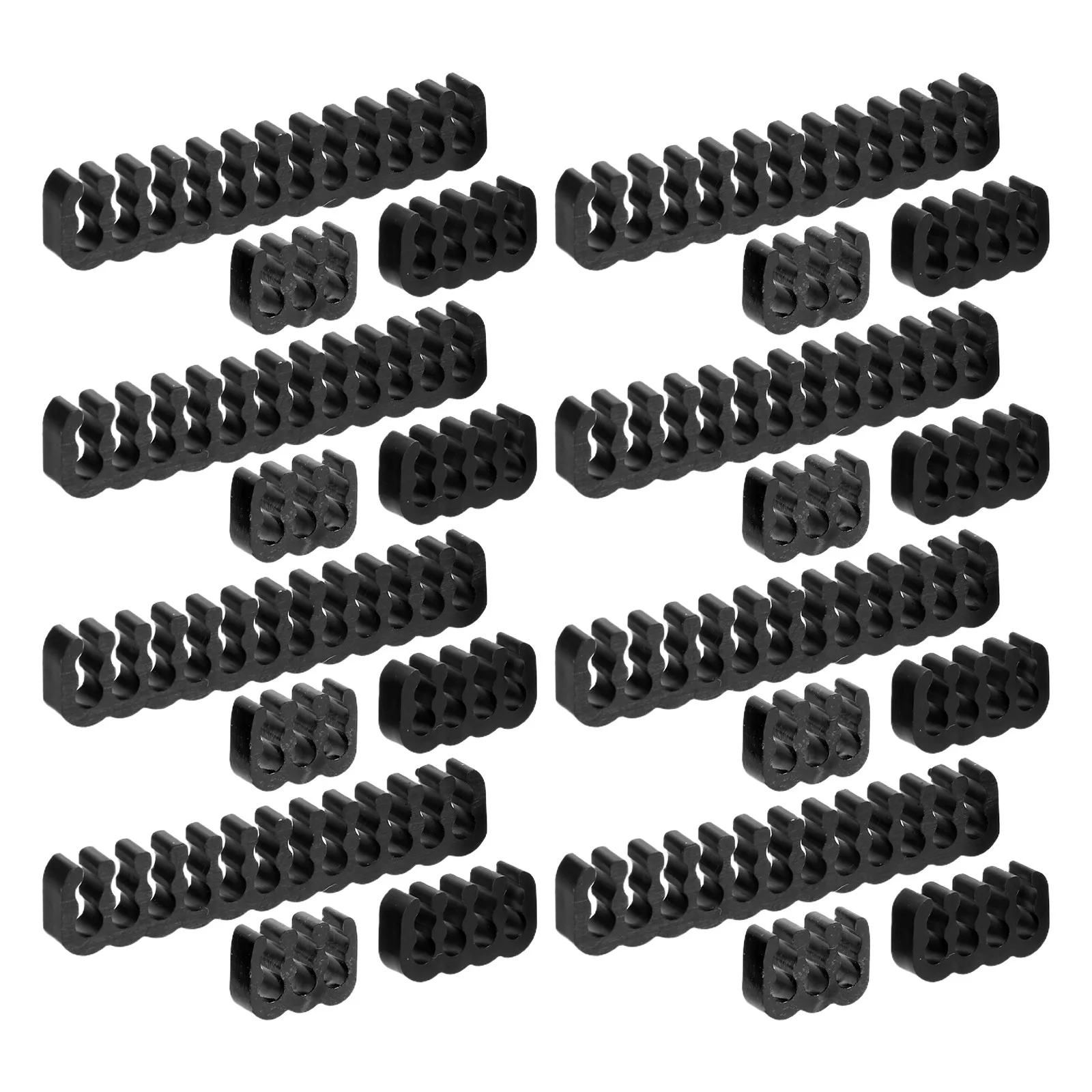 24개 데스크용 케이블 정리 빗 - 플라스틱 코드 관리 클립, 와이어 정리 빗, 충전 케이블 홀더, USB 케이블 정리기