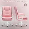 Office Desk Chair, Big and Tall High Back Managerial Executive Computer Chair, Ergonomic Height Adjustable PU Leather 3