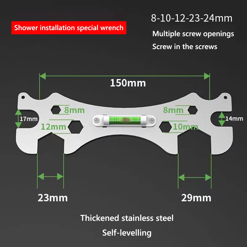 

Special Wrench Tools with Level Shower Faucet Installation Bathroom Multifunctional Level Wrench Ruler Distance Measuring Tool