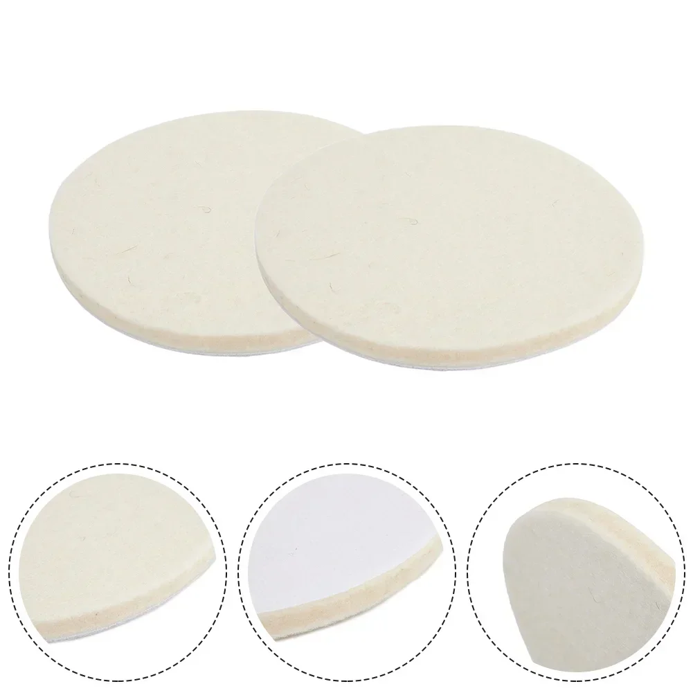 Car Polishing Pad 2pcs Wool Felt Polishing Pad Wheel Repair Scratches For Car Glass Stainless Steel Fine Wool Felt Polishing Wheel Soft Elastic