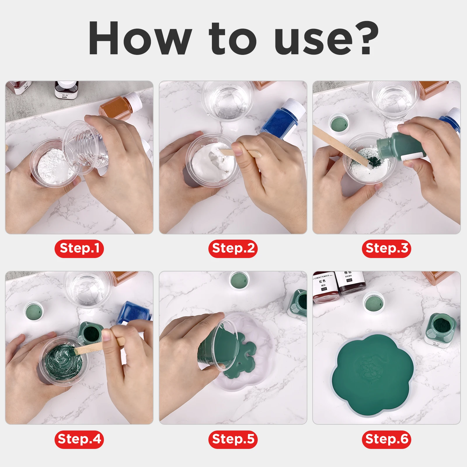 Cement Pigment 30ml Gypsum Cement Coloring Planter Pigment Gypsum Powder Color Concentrate Concrete Plaster Mold DIY Jewelry Making