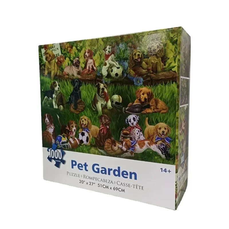 69*51cm 1000PCS Paper Jigsaw Puzzle Pet Garden Animals Painting Educational Entertainment Adult Children Toys Christmas Gift 3