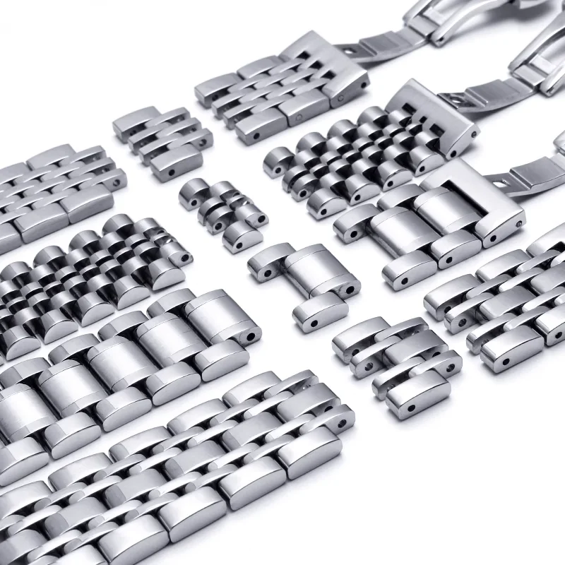 Premium Stainless Steel Watch Strap - Adjustable Wristband in Multiple Sizes (12-24mm)