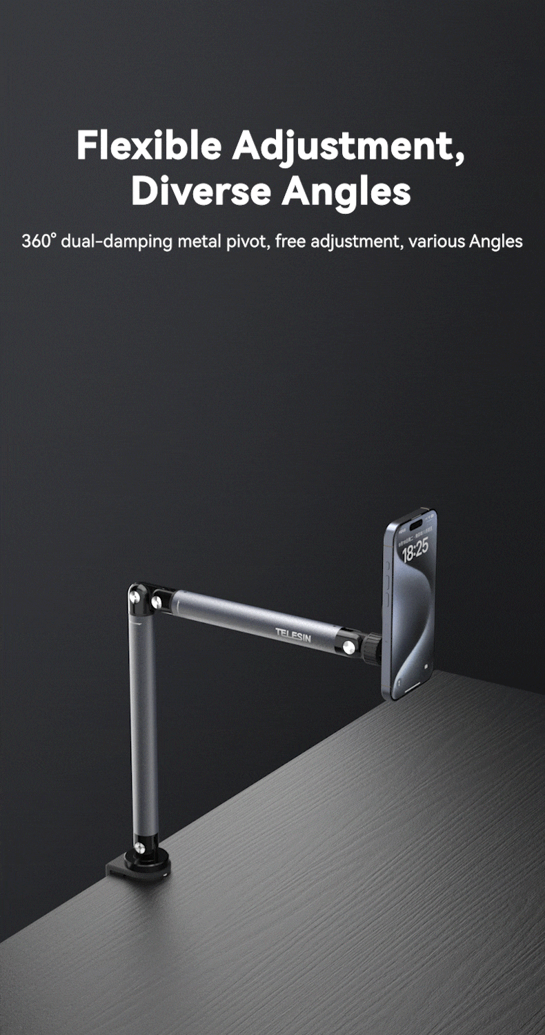 Magnetic Quick Release Mobile Phone Photography Desk Clip Stand Holder Aluminium