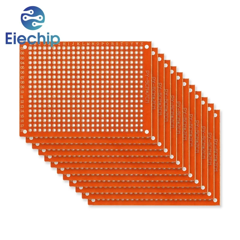 PCB Board 10pcs Universal Board Single Side Yellow 5*7CM 7 X 9Cm Prototype Perforated Grid Kit for DIY Soldering