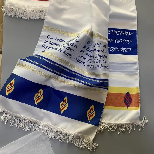 Egyházi Edények Arab Fejkapocs Tallit Ima Kendő Zsidó Messiási Tehetség Bojt Sálak - Image 2