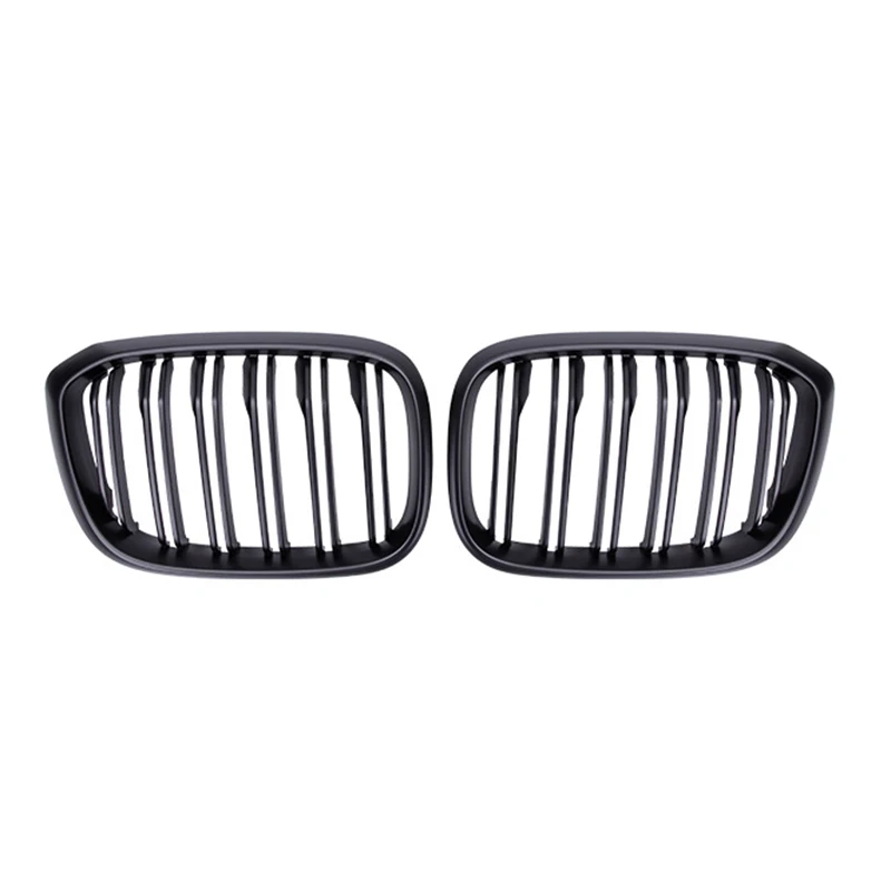 

Car Glossy Piano Black Front Hood Kidney Grille Grill For-BMW X3 G01 X4 G02