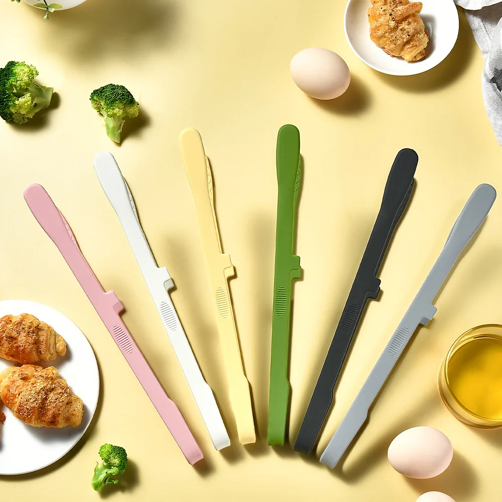 Silicone Food Toast Tongs Trivet Tongs For Kitchen Non-slip Cooking Clip Clamp BBQ Salad Tools Grill Kitchen Accessories