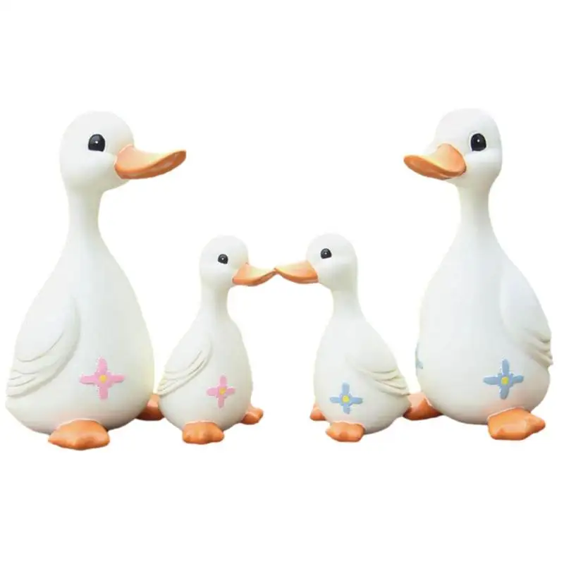 

Cute Duck Resin Garden Statue Delightful Ducks Welcome Sign Bird Sculpture Indoor Outdoor Yard Decorative Pond Lawn Ornament