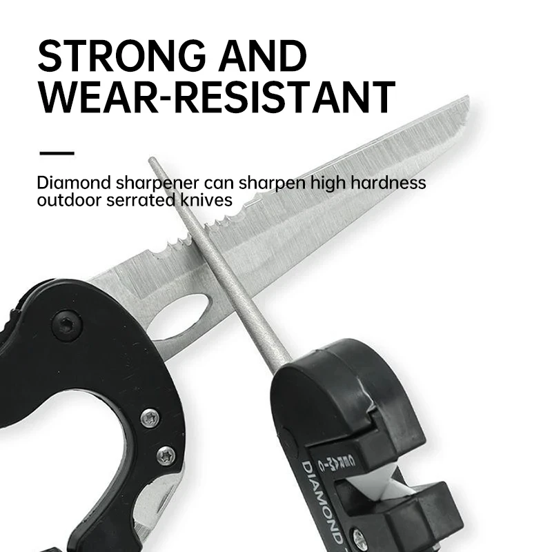 Portable Whetstone 4 in 1 Mini Multi-function Tungsten Carbide Steel Sharpener, Sharpener Rod Camp Outdoor Tool 3