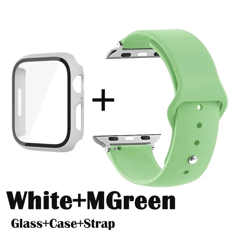 Premium Apple Watch Glass Protector, Case, and Strap Set