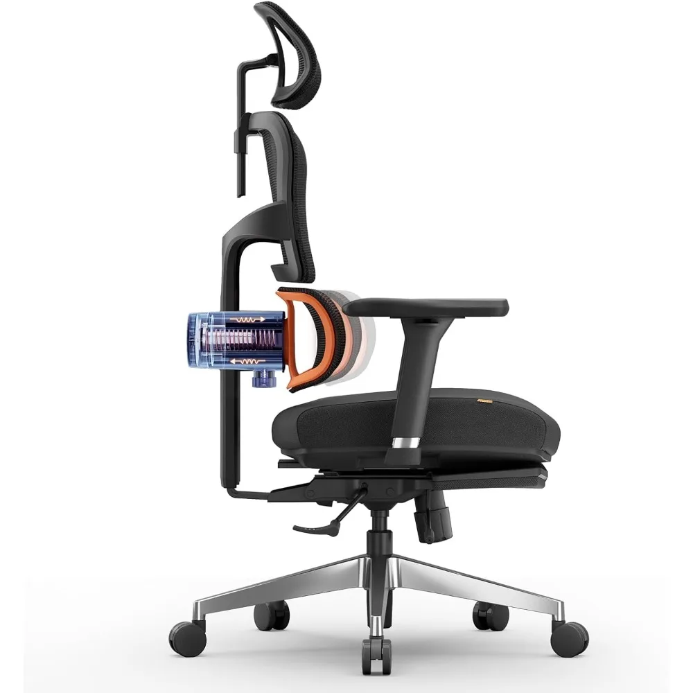 

Newtral Ergonomic Office Chair with Footrest- High Back Desk Chair with Unique Adjustable Lumbar Support,