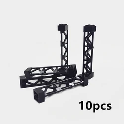 Double - Layer City Train Bridge & Rail Building Block Set (Black pillar 10pcs)