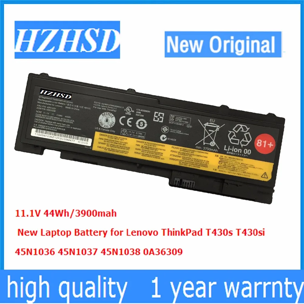 

11.1V 44Wh Original New T430s T420S Laptop Battery for Lenovo ThinkPad 45N1036 45N1037 45N1038 0A36309