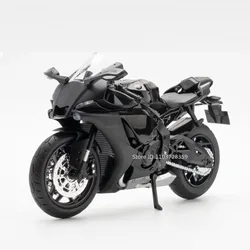 1:12 Alloy Diecast Motorcycle Toy with Sound and Light Effects (R1 Black)