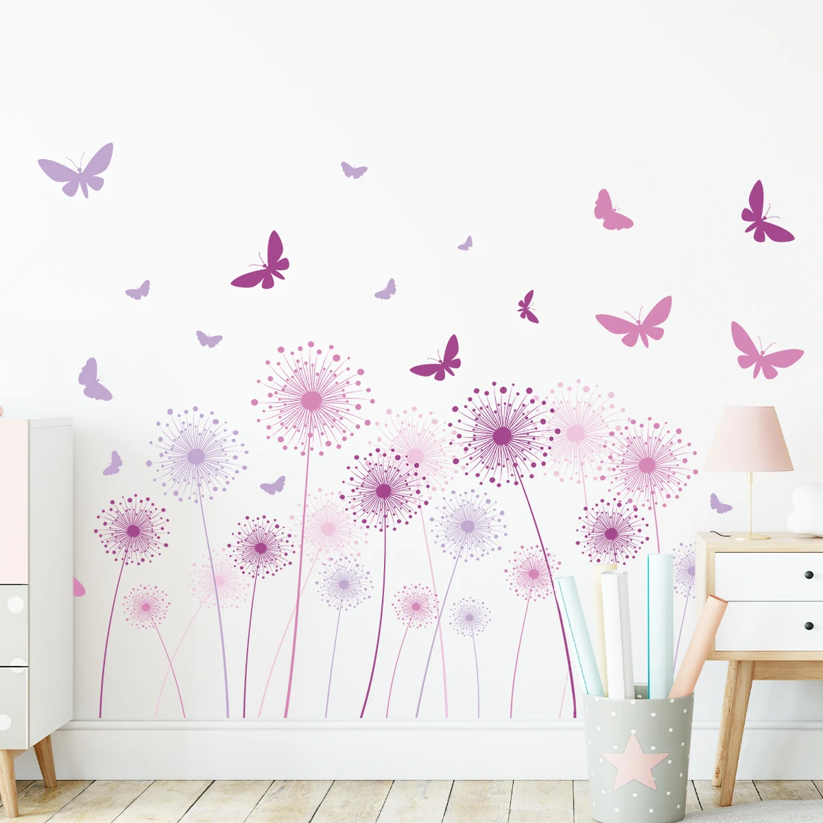 60PCS 3D Butterfly Wall Decals - Removable Pink Wall Stickers For Room Decor