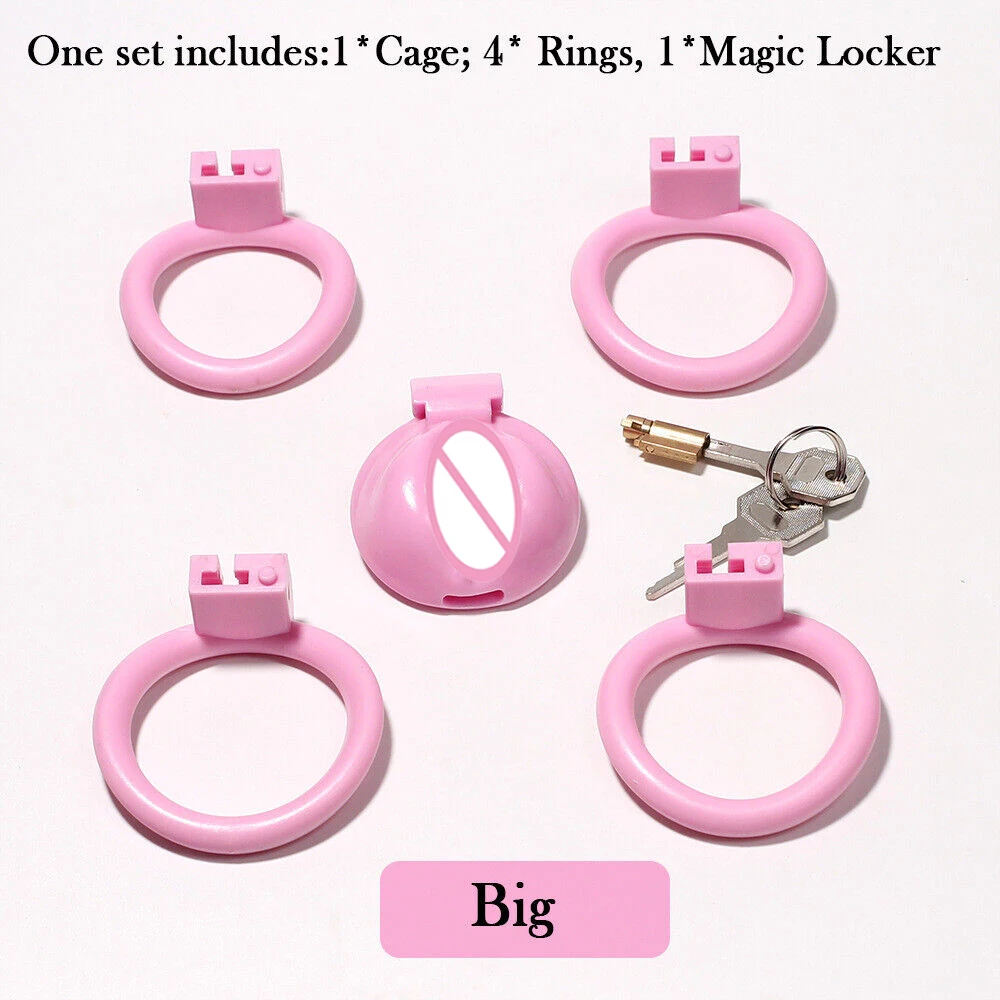 Pussy Liten Rosa Kvinna Kyskhet Bur Bondage Lås Bur Enheter Erotisk Urethral Lock Gay Ladyboy 18_voghion.com