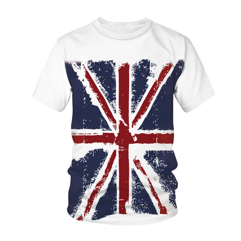 The Union Flag T-Shirt The Union Jack 3D Print Uk Tshirt Top Uomo Donna Fashion Hip Hop Tees Shirt Boy Girl Harajuku Abbigliamento
