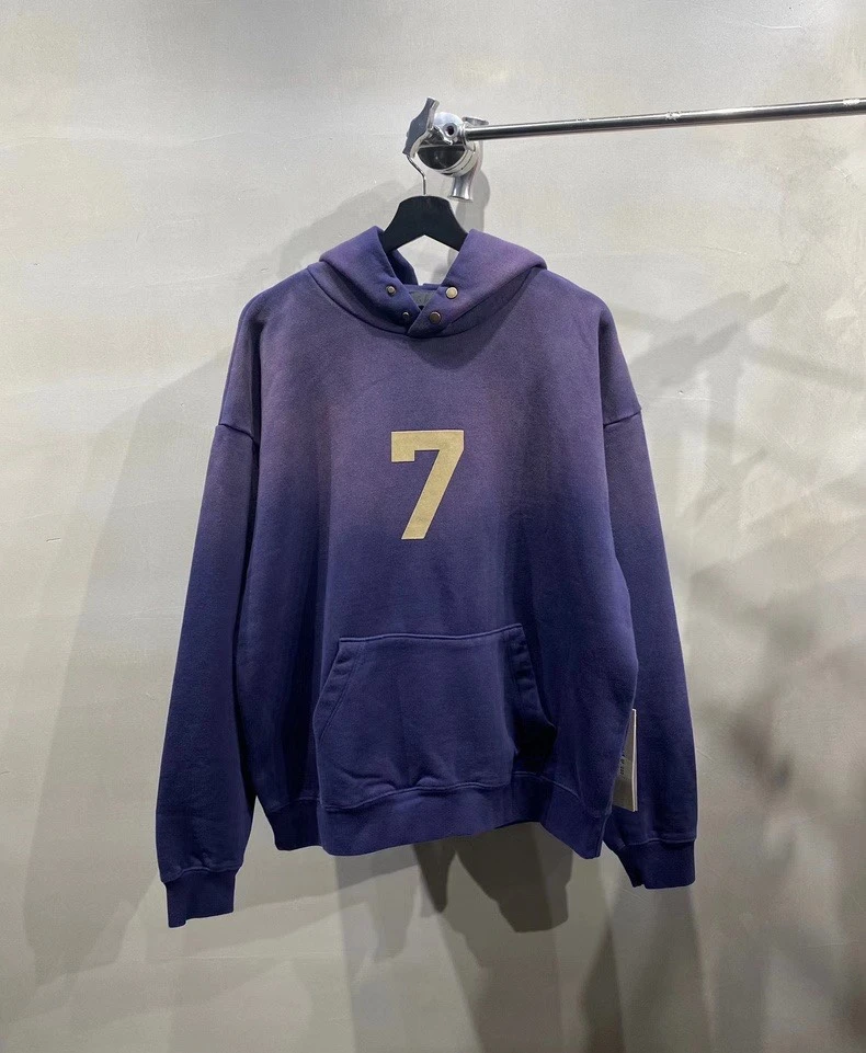 7th Men's High Street Hip Hop Washed Distressed Loose Hooded Sweater Jacket