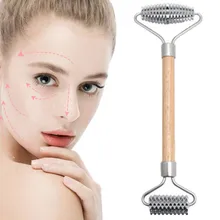 

Multifunctional Pratical Skin Care Tools Health&beauty Female Lifting and Firming Hobbing Metal Double-headed Roller Facial Tool