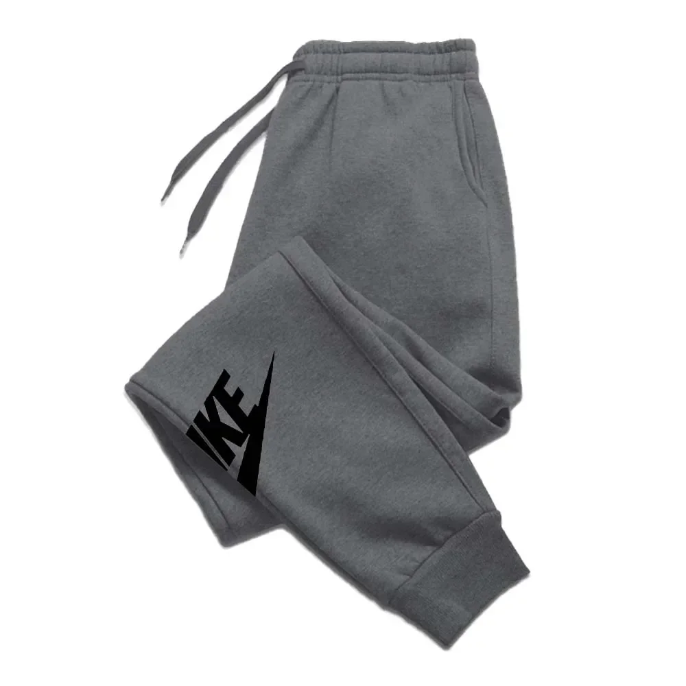 Calça esportiva estampada de luxo masculina, calça jogging quente lã, marca exterior, perna reta, pacote múltiplo, outono, 2024