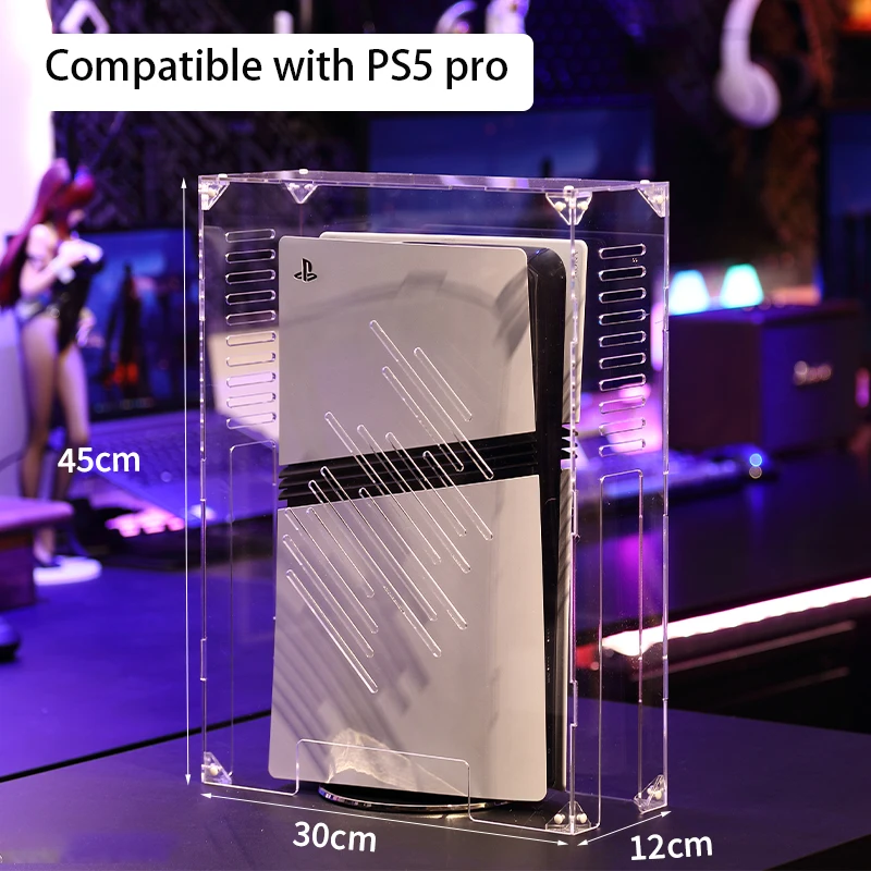 Clear Acrylic Dust Cover for PS5 pro/slim Console, pS5 Case Cover Dust Proof Cover Compatible with PlayStation 5 Standard 3