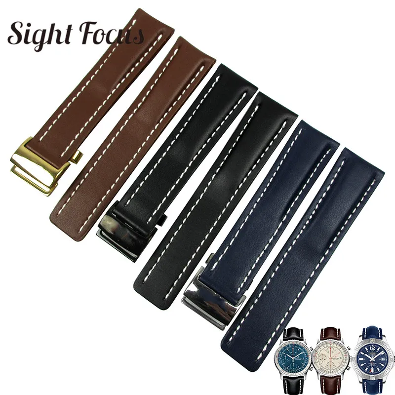 Cinturini Per Orologi Da Uomo 22Mm 24Mm Per Cinturino Breitling Navittimer Avenger Chronomat Colt Bracciale Nero Marrone Blu Cintura Montre Horloge Uh
