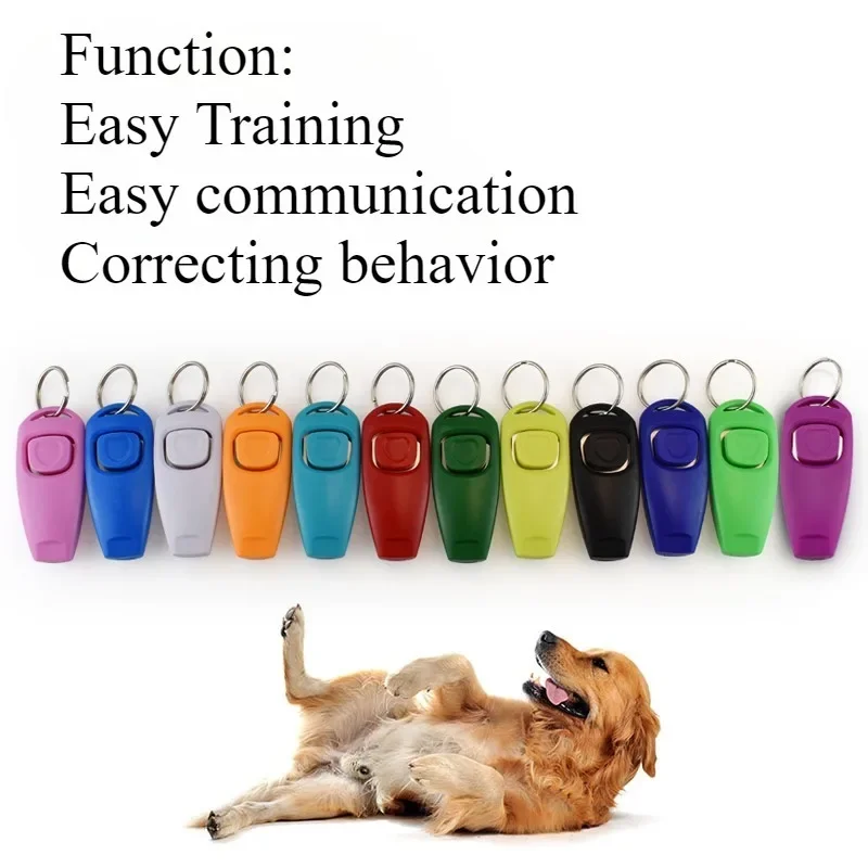 Dog Whistle 1Pcs Dog Whistle and Clicker Pet Training Aid Tool With Whistle 2 in 1 Design Portable Trainer Pet Products Supplies