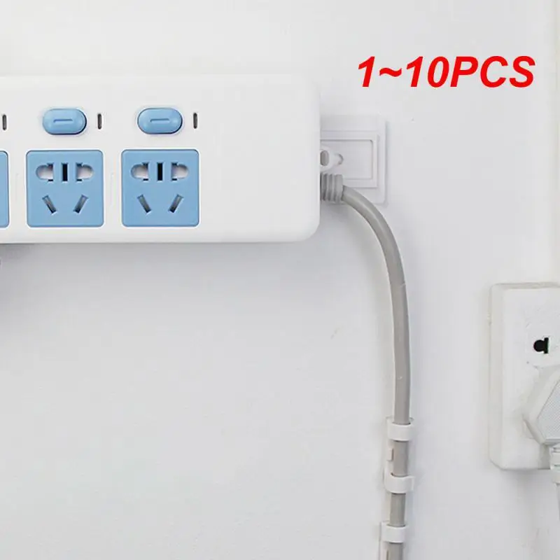 

1~10PCS Self-Adhesive Desktop Socket Fixer Cable Organizer Wall Hanging Power Strip Socket Holder Fixator Removable No Trace