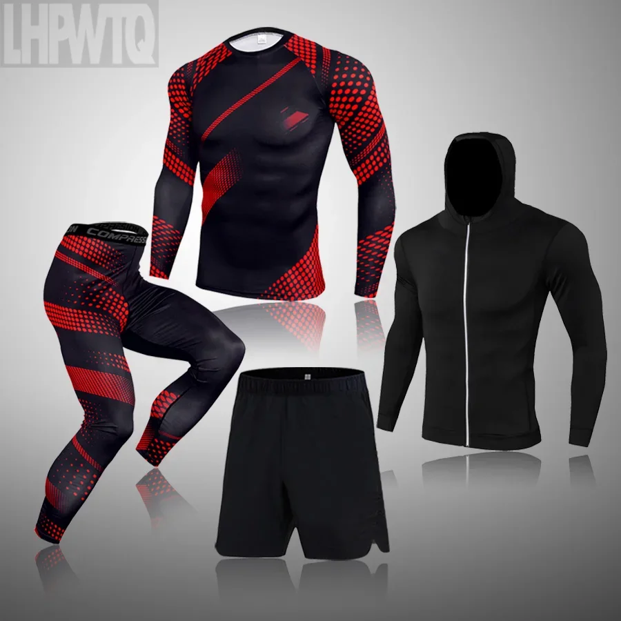 

High Quality Men's Sport Suits Winter Running Sets Clothes Joggers Training Thermal Underwear Fitness Tracksuits Running Workout