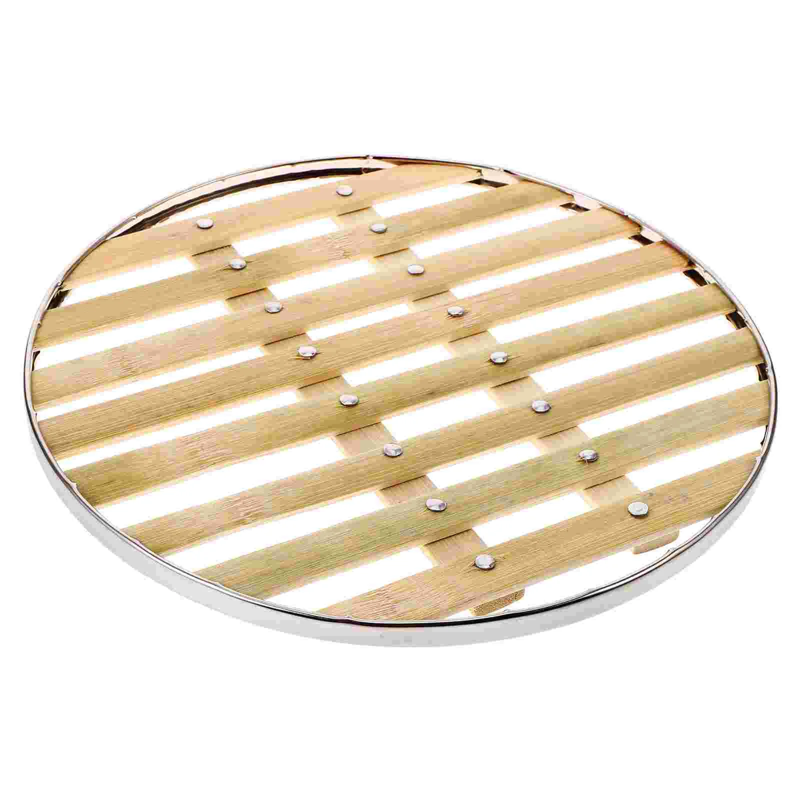 Bamboo Steamer Slices 25cm Stainless Steel Edging Reinforced Cooking Tool Vegetables Buns Dumplings Large Capacity Easy