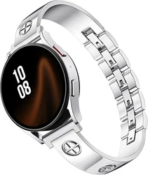 Elegant Designer Watch Strap Bracelet - Luxurious Party Dress Jewelry Accessory for 20mm Watch Strap (Silver)