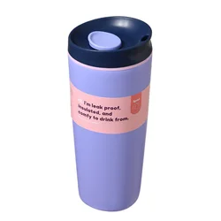 600ML Insulated Stainless Steel Travel Coffee Mug - BPA Free Reusable Colorful Tumbler - 600ML (Purple)