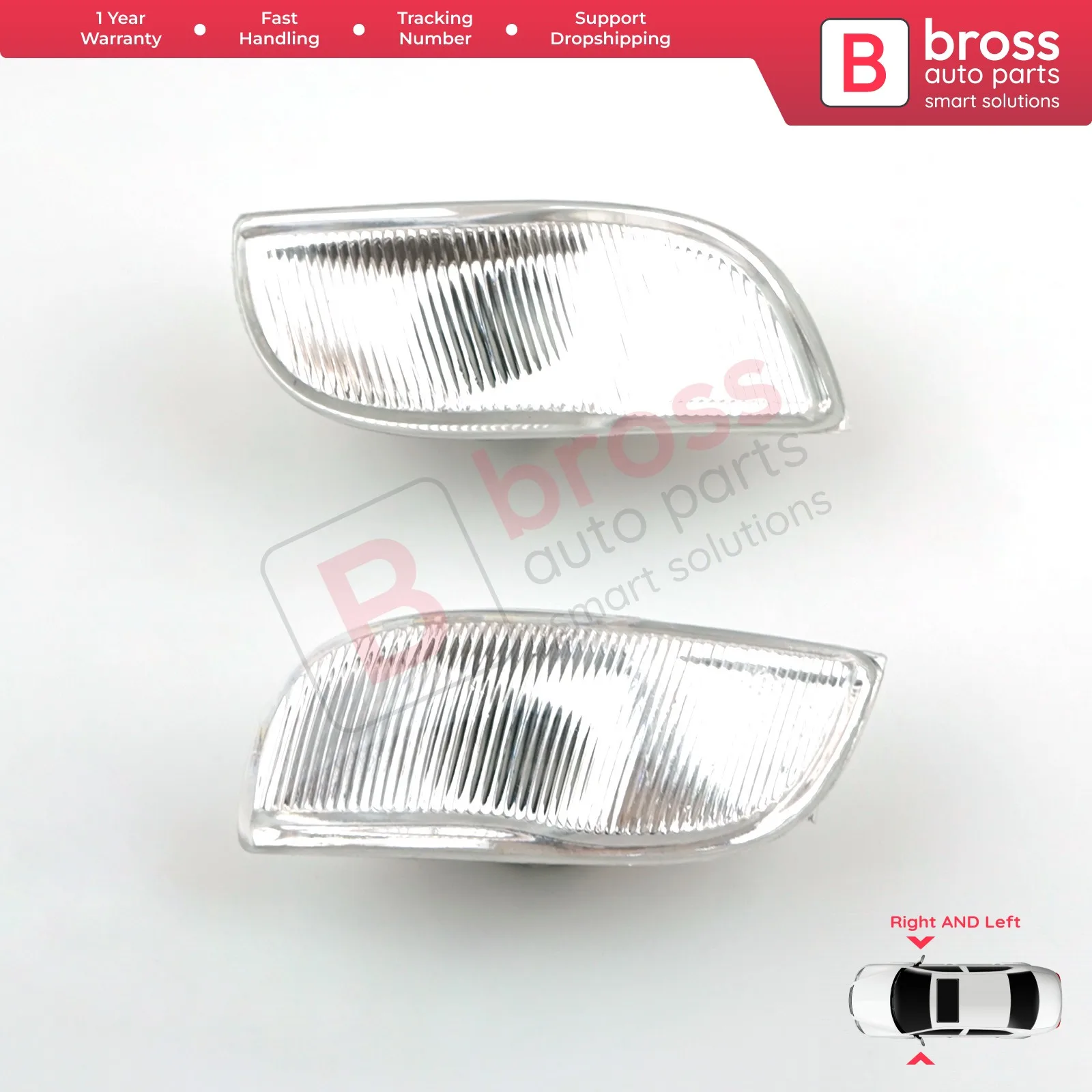 

Индикатор бокового зеркала Bross BSP626, правый и левый объектив 261653175R, 261600977R для Renault Symbol MK3 Logan Sandero MK2