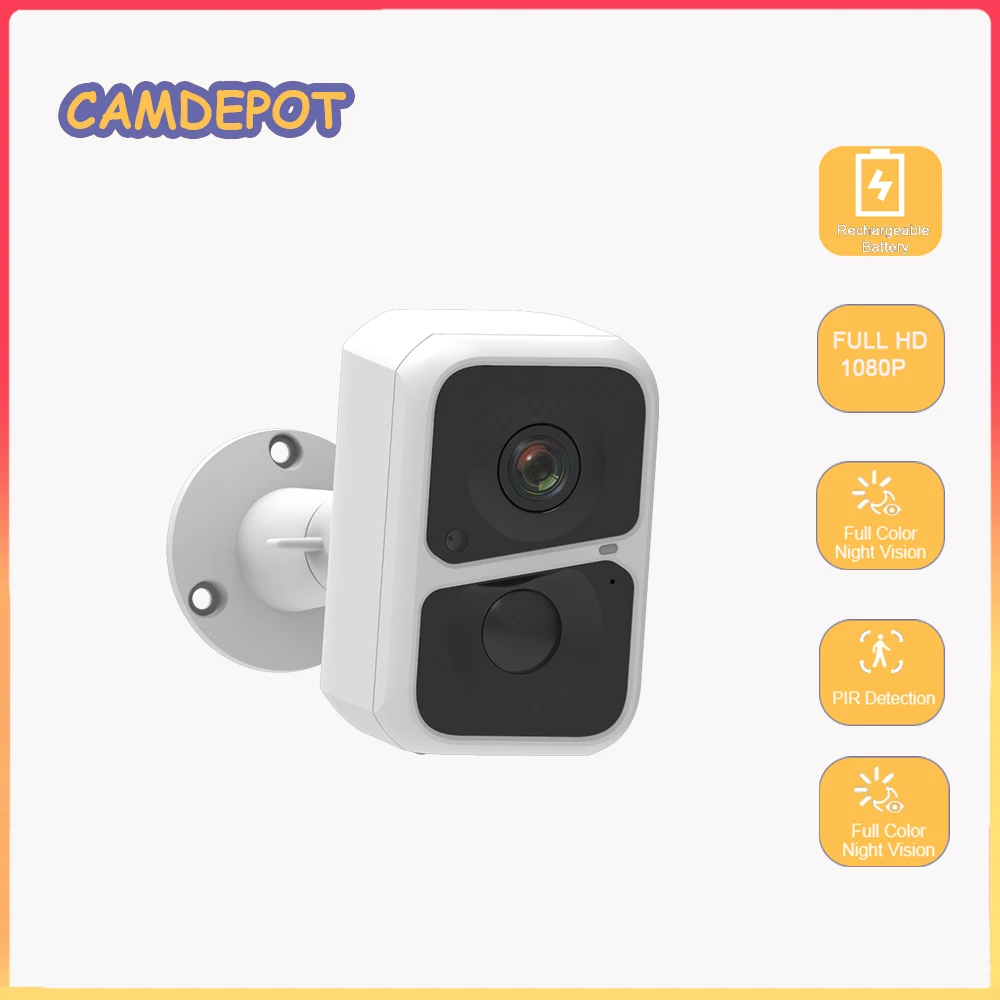 

IP-камера видеонаблюдения с аккумулятором 1080P, ИК-датчиком и сиреной