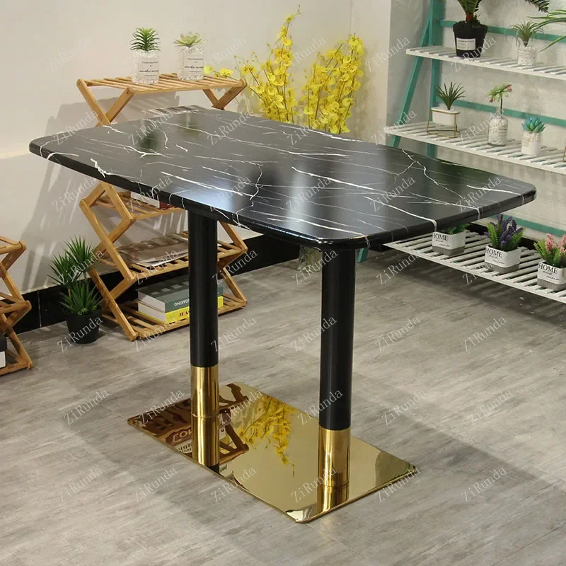 ~Restaurant dining table and chair combination, Nordic light luxury milk tea shop dining table, coffee shop table and chairs